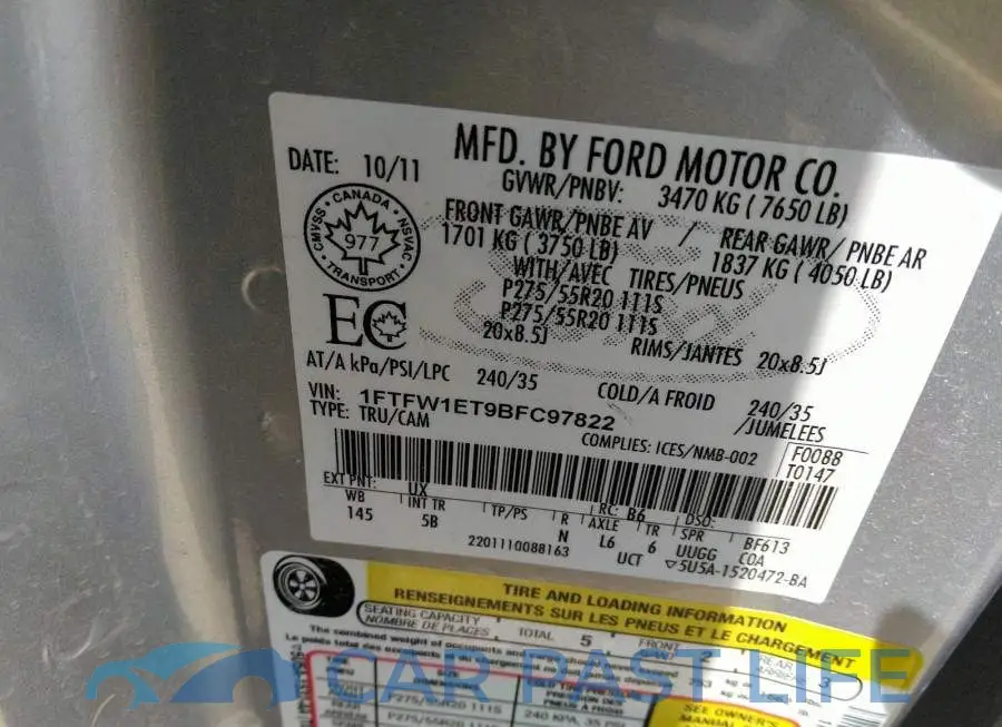 1FTFW1ET9BFC97822# 9