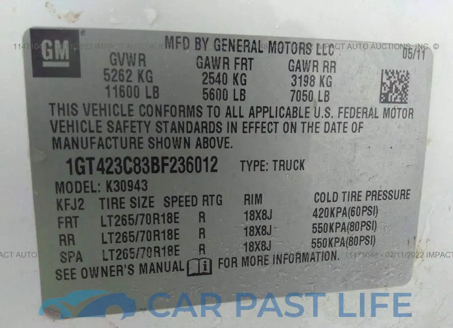 1GT423C83BF236012# 9