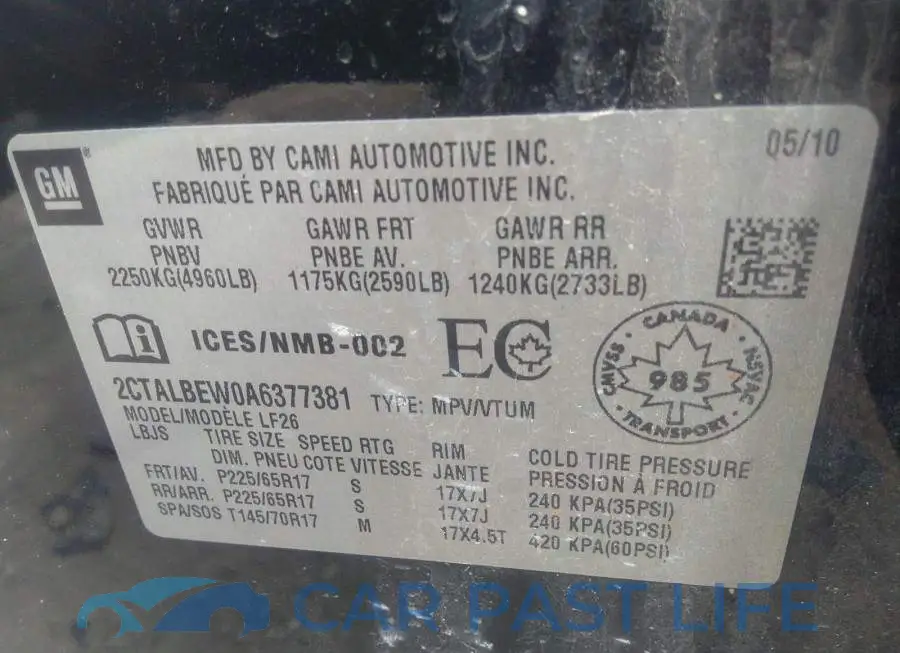 2CTALBEW0A6377381# 9