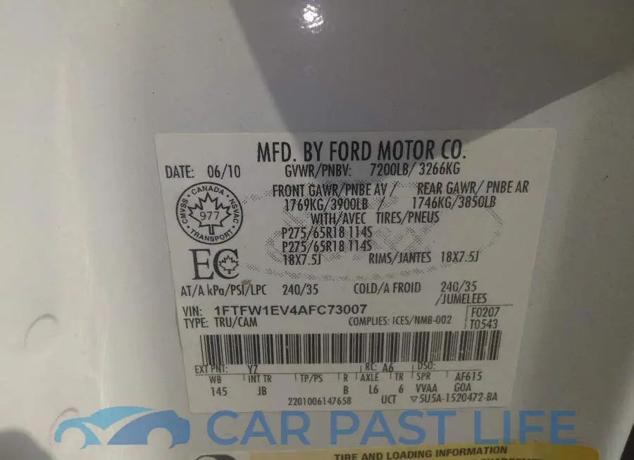 1FTFW1EV4AFC73007# 9