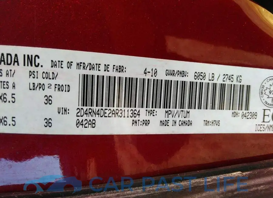 2D4RN4DE2AR311364# 9