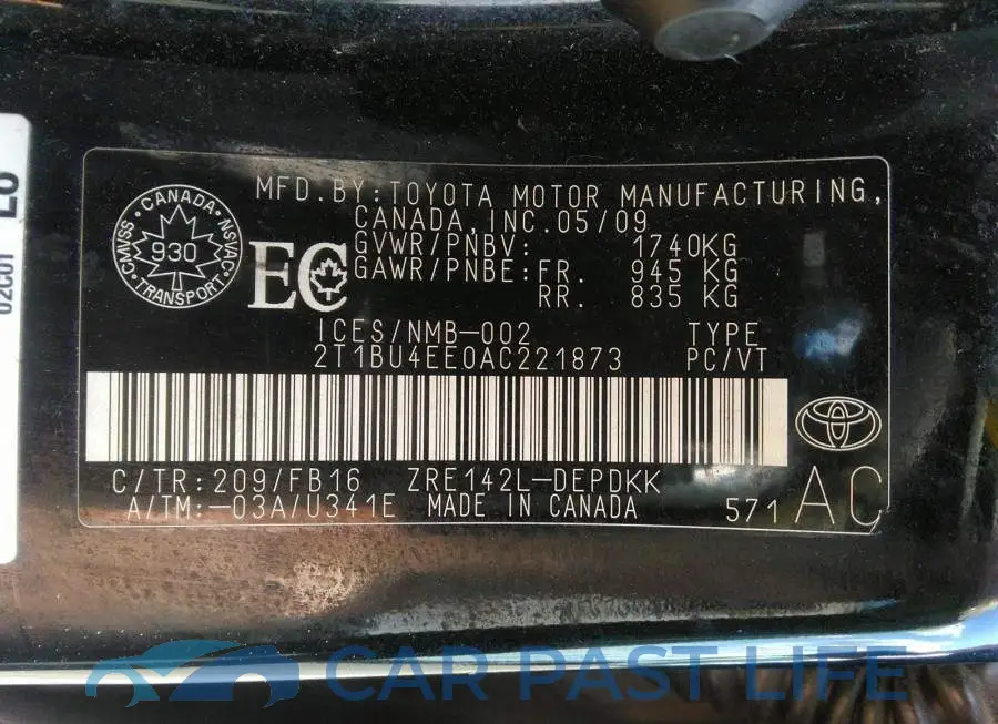 2T1BU4EE0AC221873# 9