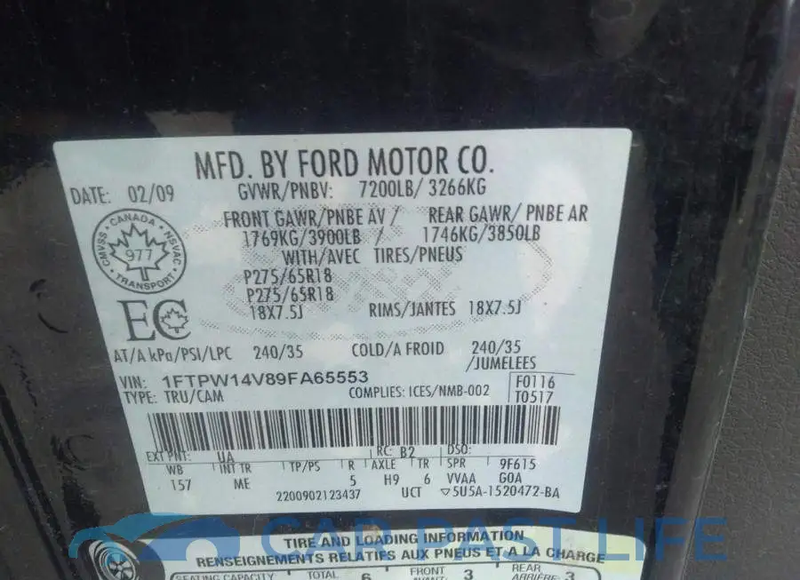 1FTPW14V89FA65553# 9