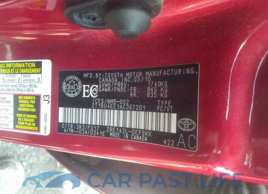 2T1BU4EE1AC367201# 9