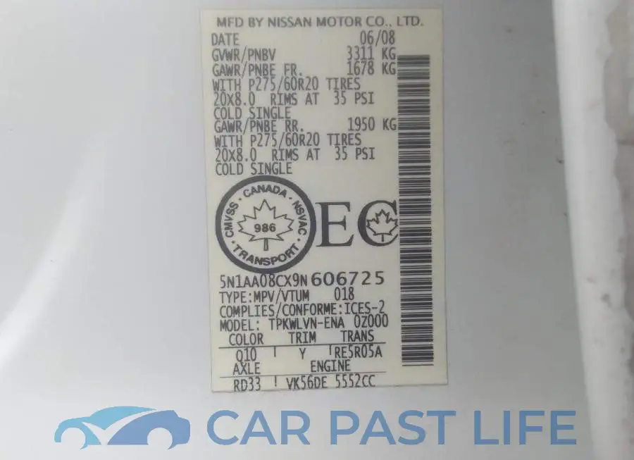 5N1AA08CX9N606725# 9