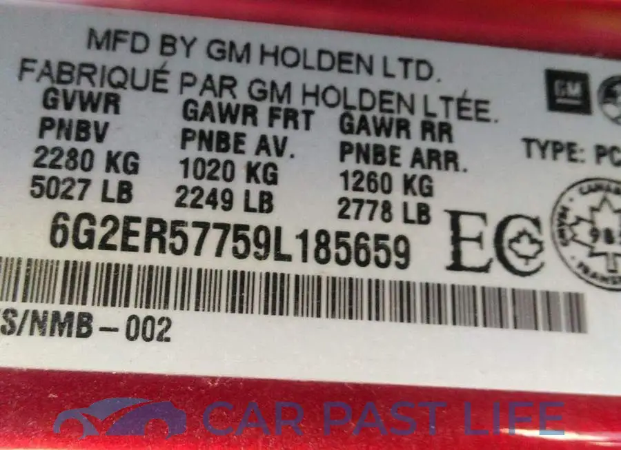 6G2ER57759L185659# 9