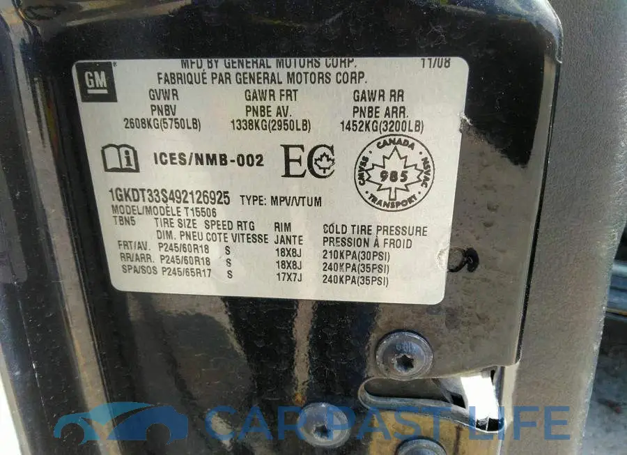1GKDT33S492126925# 9