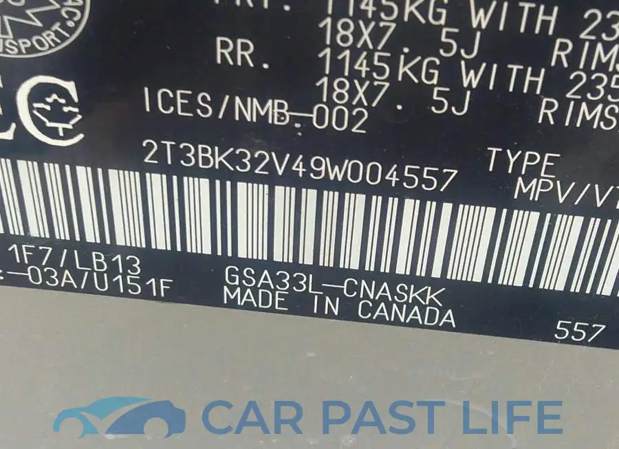 2T3BK32V49W004557# 9