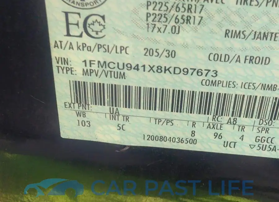 1FMCU941X8KD97673# 9