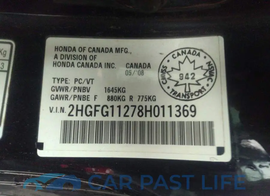 2HGFG11278H011369# 9
