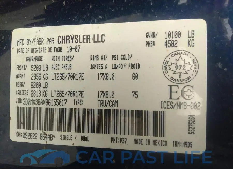 3D7MX38AX8G155017# 9