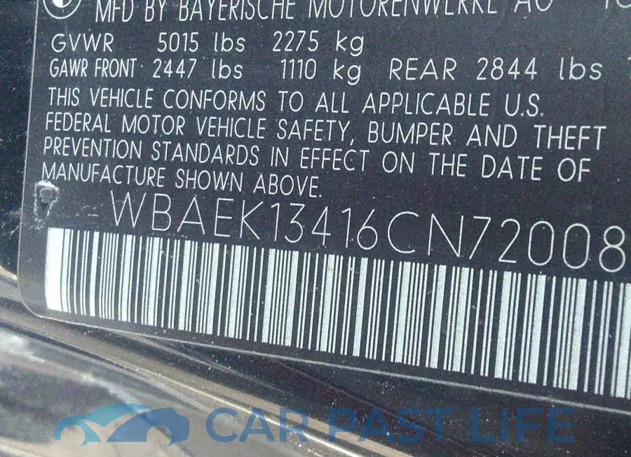 WBAEK13416CN72008# 9
