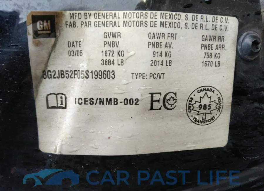 3G2JB52F05S199603# 9