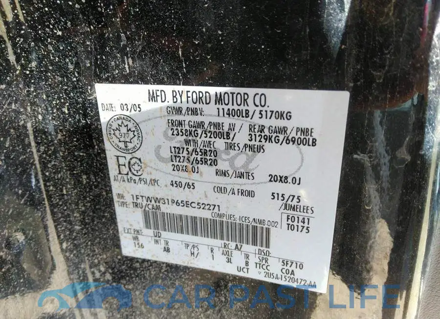 1FTWW31P65EC52271# 9