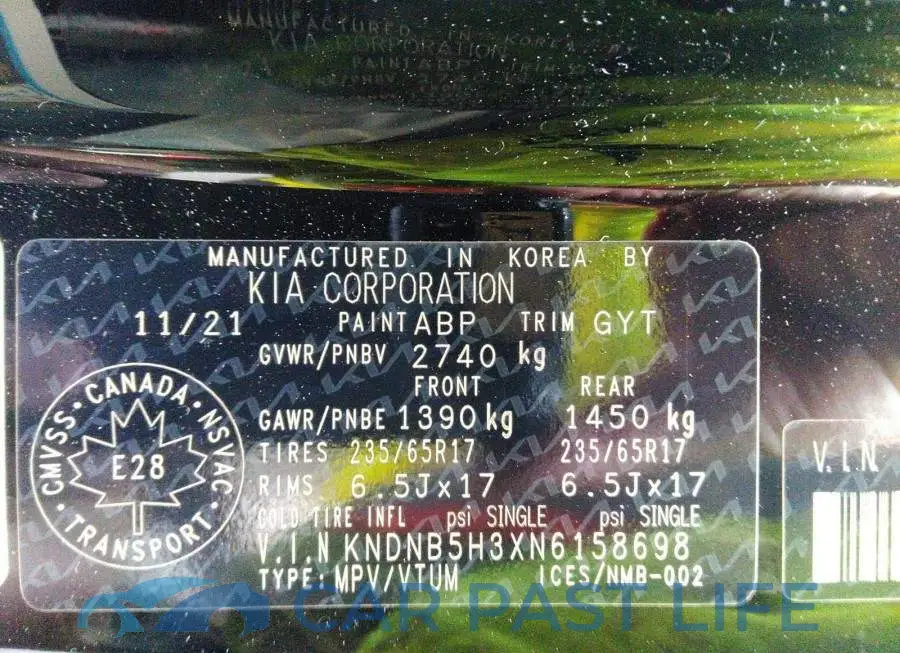 KNDNB5H3XN6158698# 9