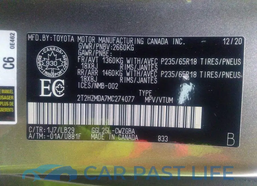 2T2HZMDA7MC274077# 9