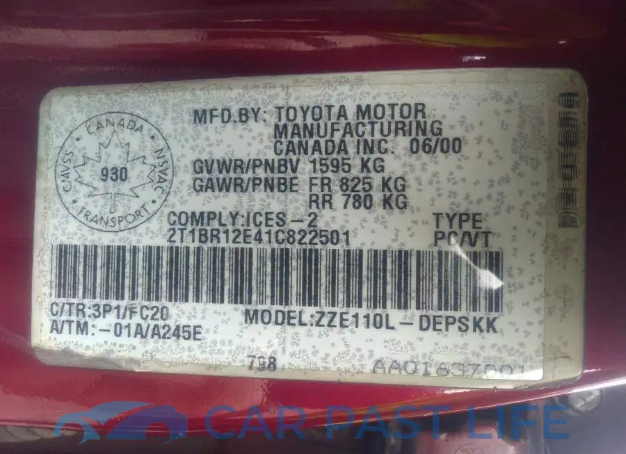 2T1BR12E41C822501# 9