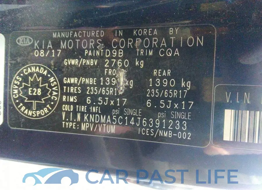 KNDMA5C14J6391233# 9