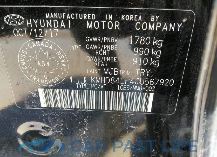KMHD84LF4JU567920# 9