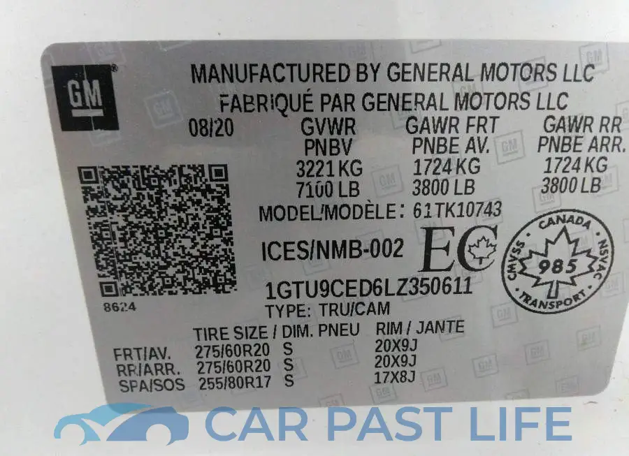 1GTU9CED6LZ350611# 9