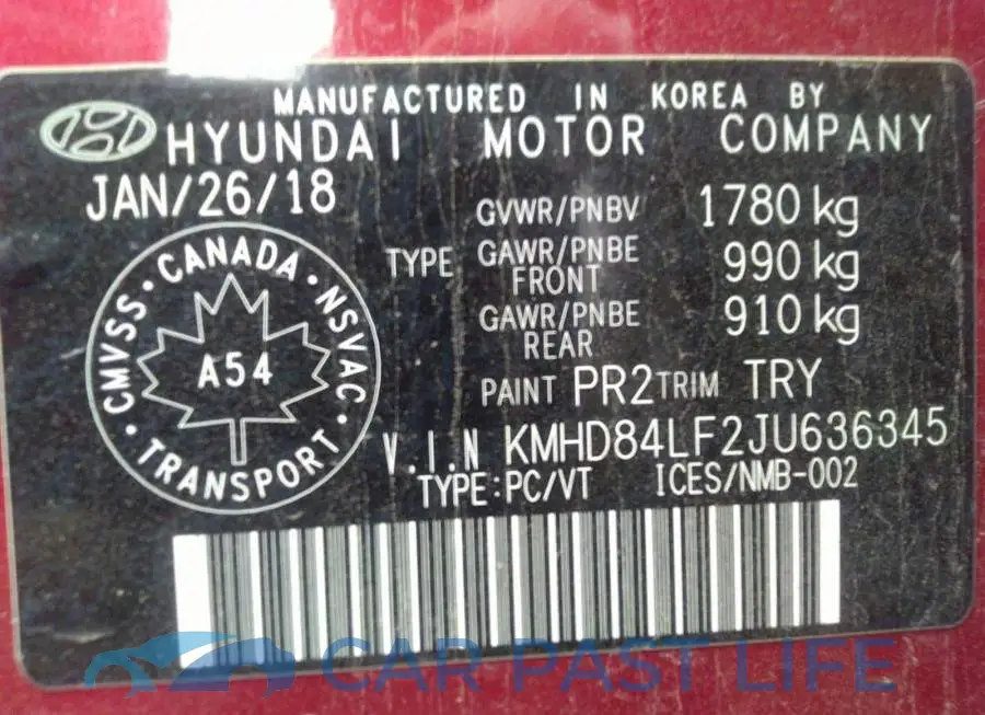 KMHD84LF2JU636345# 9