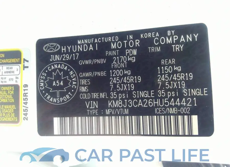 KM8J3CA26HU544421# 9