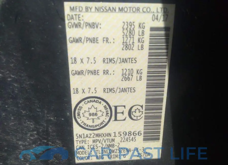 5N1AZ2MHXHN159866# 9