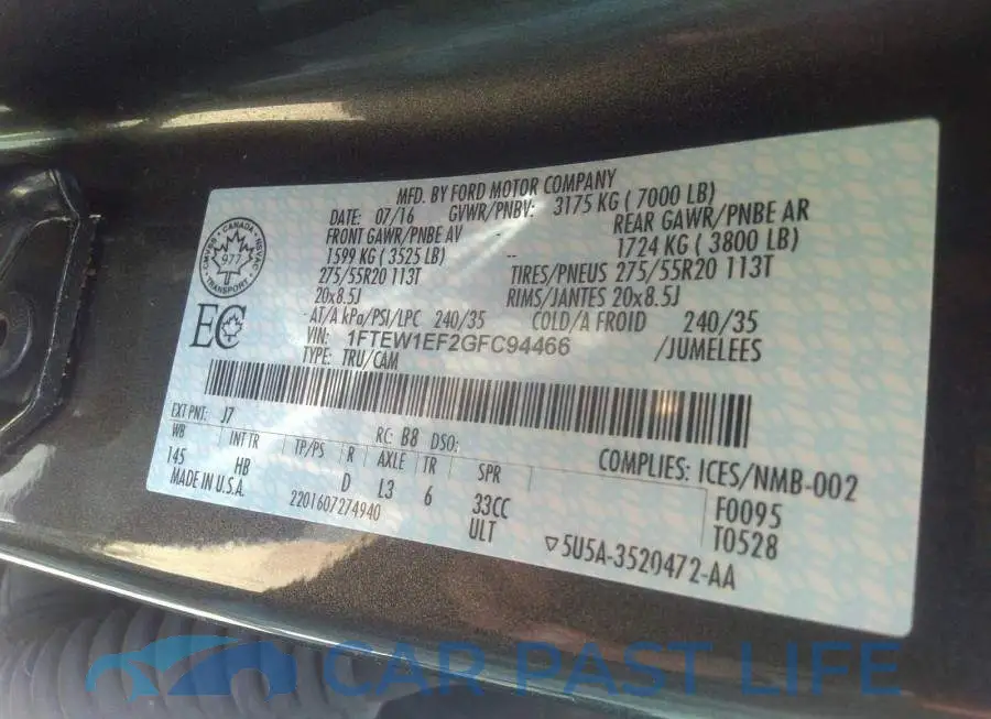 1FTEW1EF2GFC94466# 9