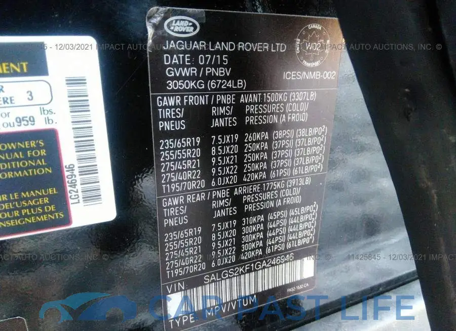 SALGS2KF1GA246946# 9