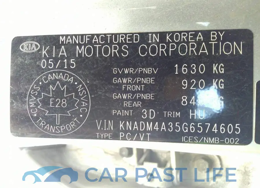 KNADM4A35G6574605# 9
