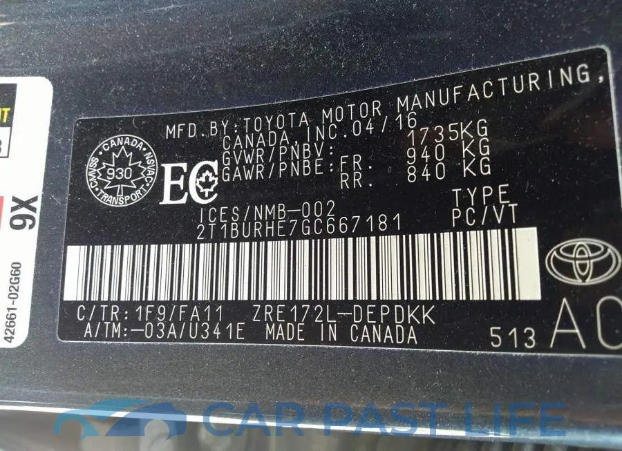 2T1BURHE7GC667181# 9