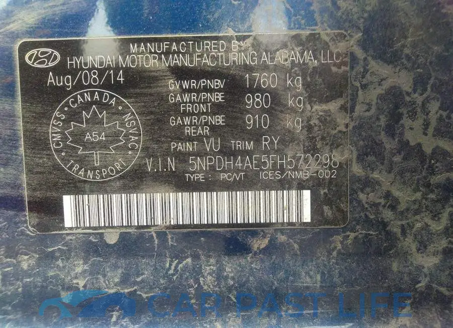 5NPDH4AE5FH572298# 9