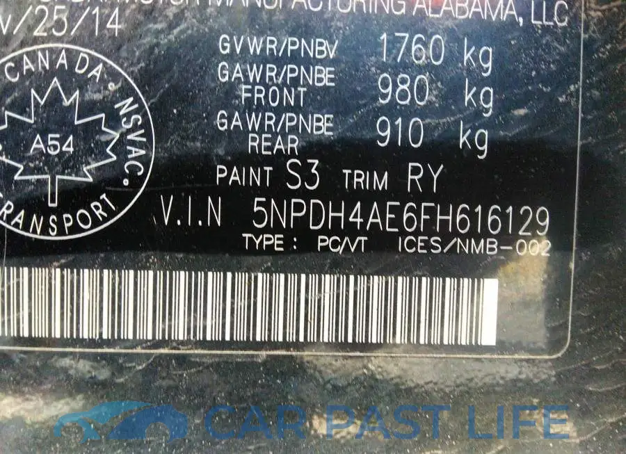 5NPDH4AE6FH616129# 9