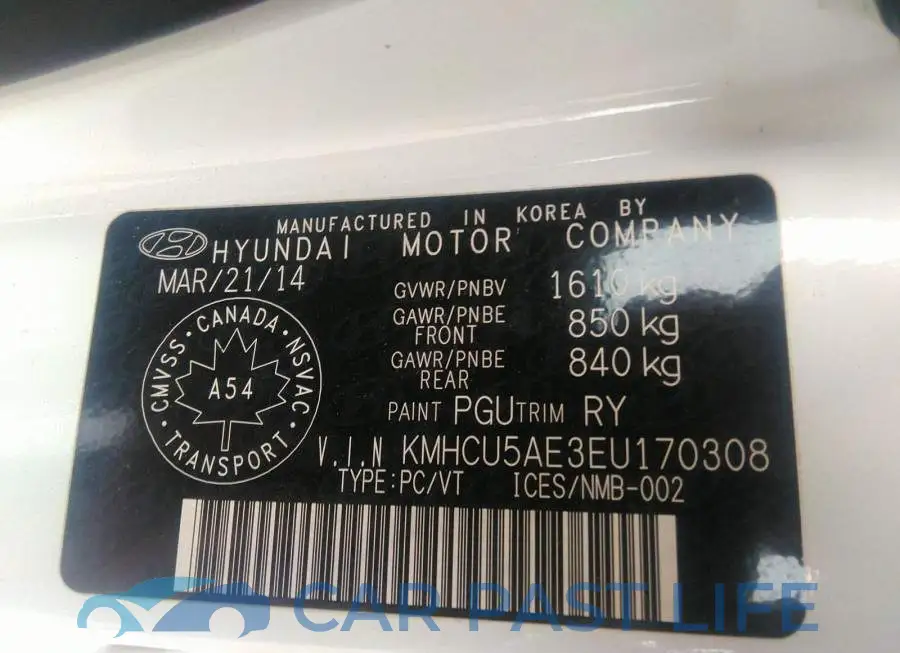 KMHCU5AE3EU170308# 9