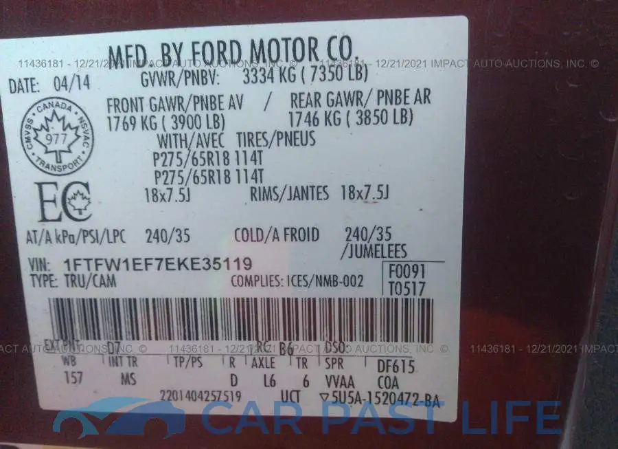 1FTFW1EF7EKE35119# 9