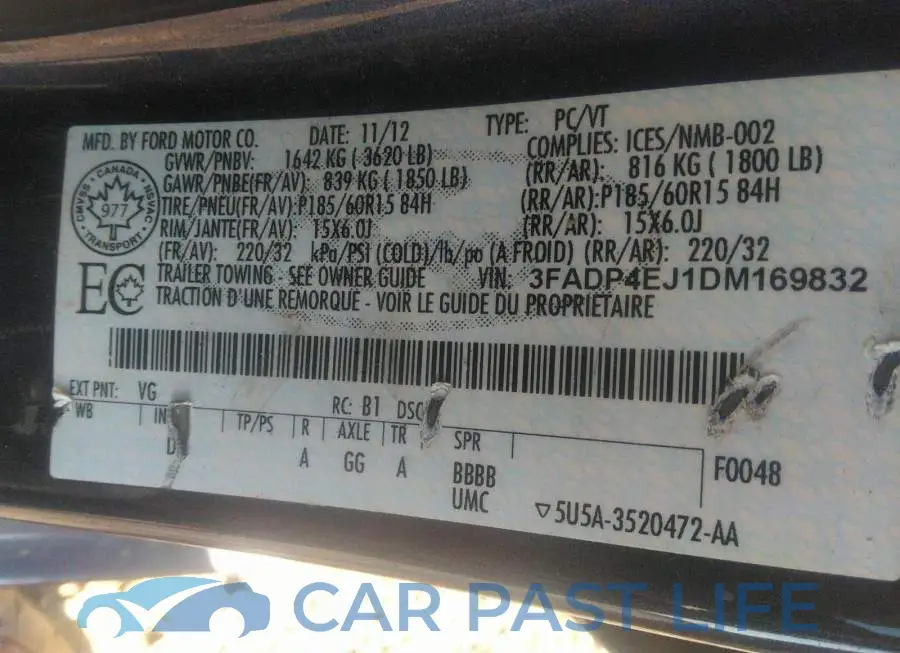 3FADP4EJ1DM169832# 9