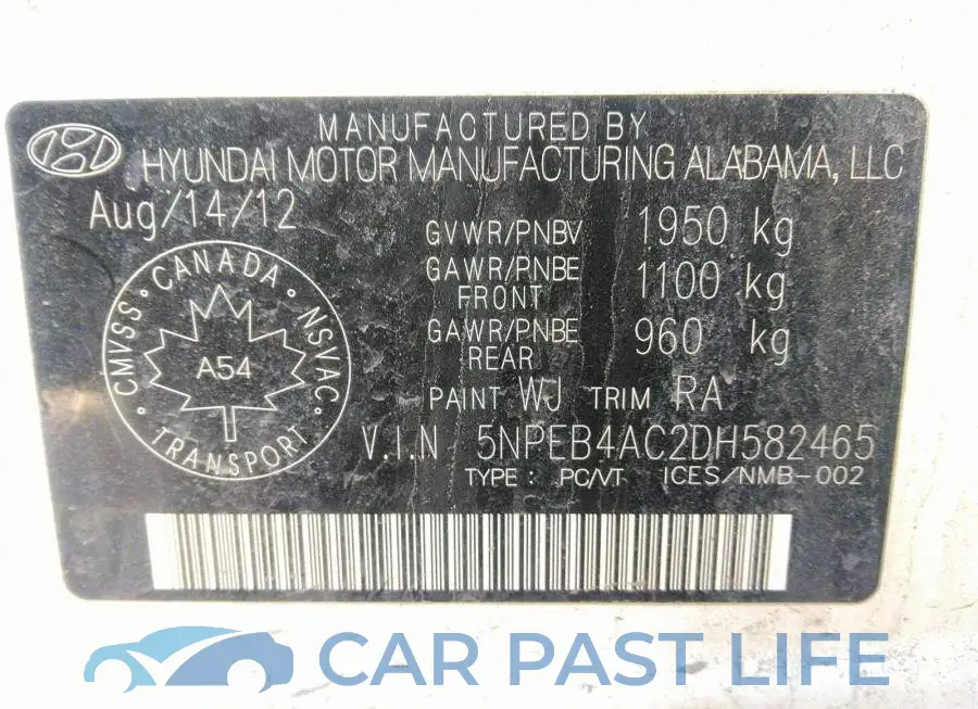 5NPEB4AC2DH582465# 9
