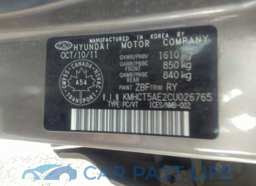 KMHCT5AE2CU026765# 9