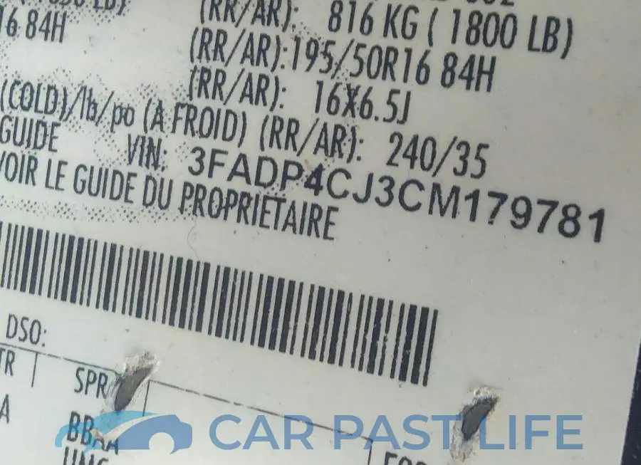 3FADP4CJ3CM179781# 9