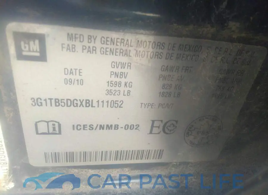 3G1TB5DGXBL111052# 9