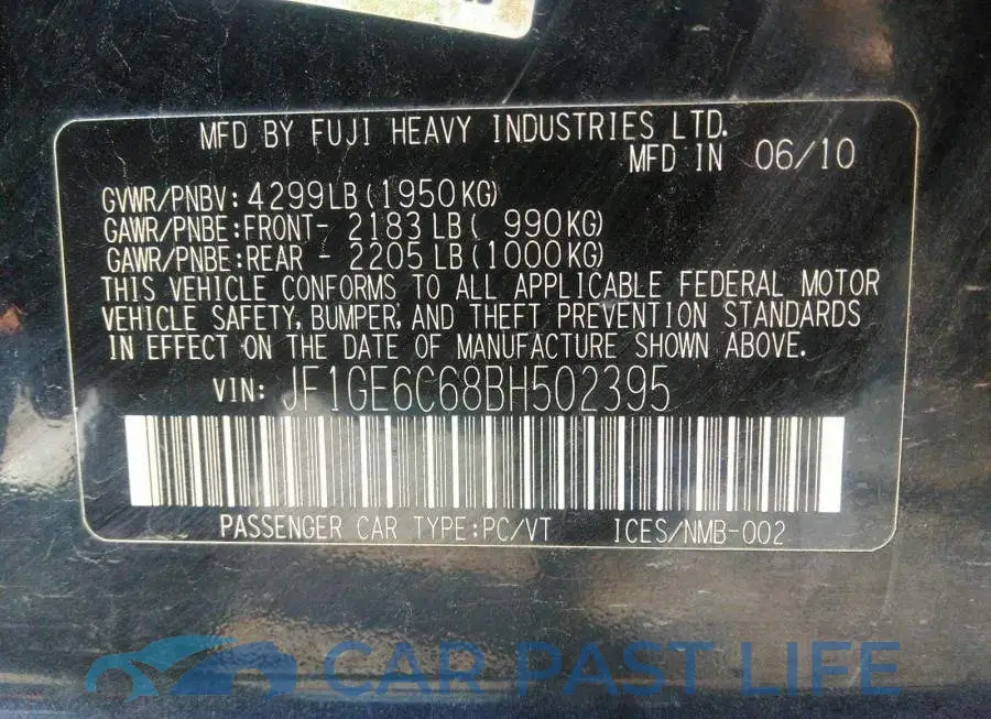JF1GE6C68BH502395# 9