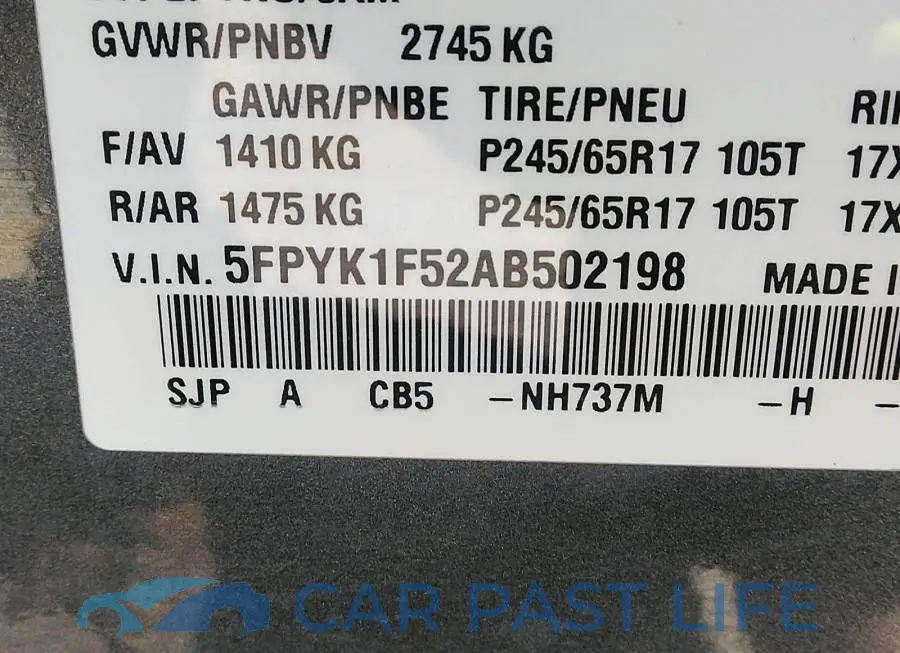 5FPYK1F52AB502198# 9