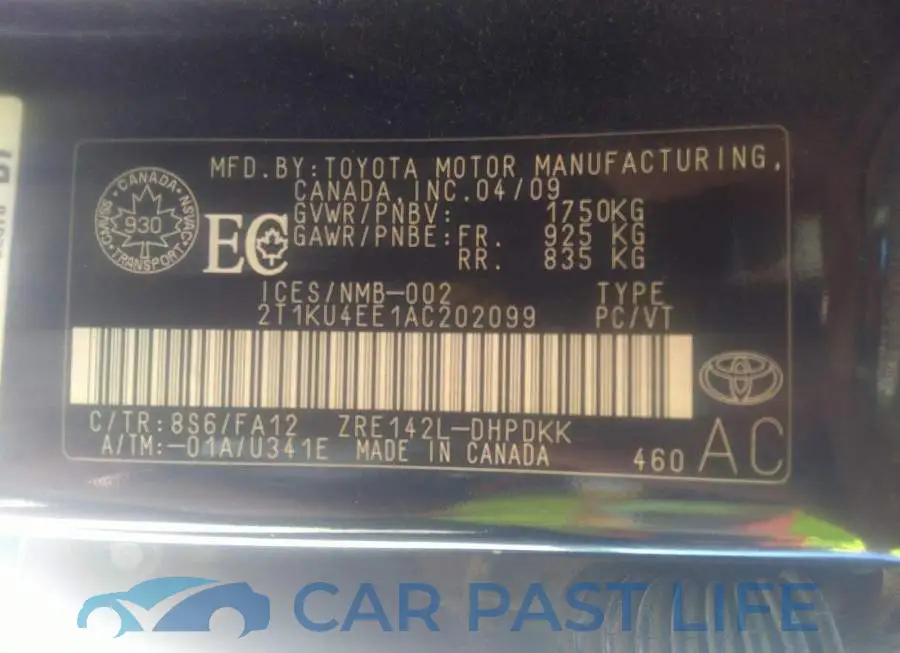 2T1KU4EE1AC202099# 9