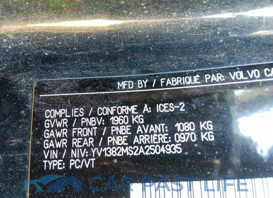 YV1382MS2A2504935# 9