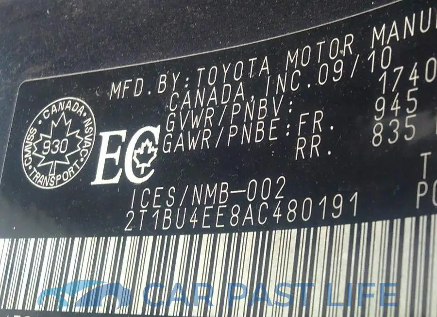 2T1BU4EE8AC480191# 9