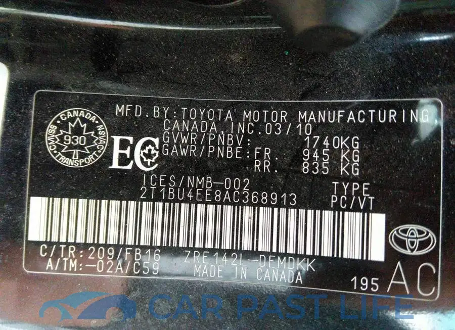 2T1BU4EE8AC368913# 9