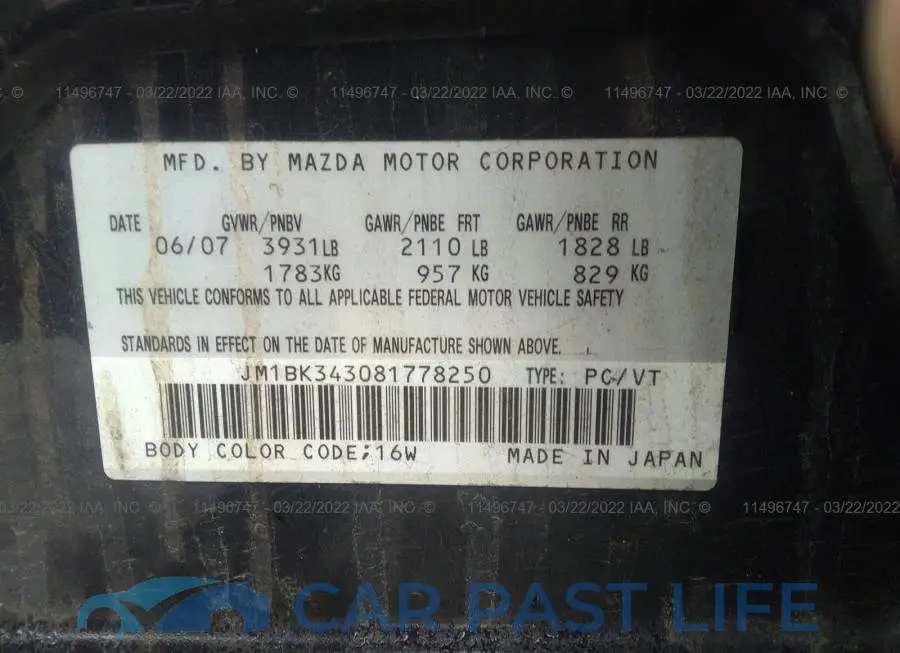 JM1BK343081778250# 9