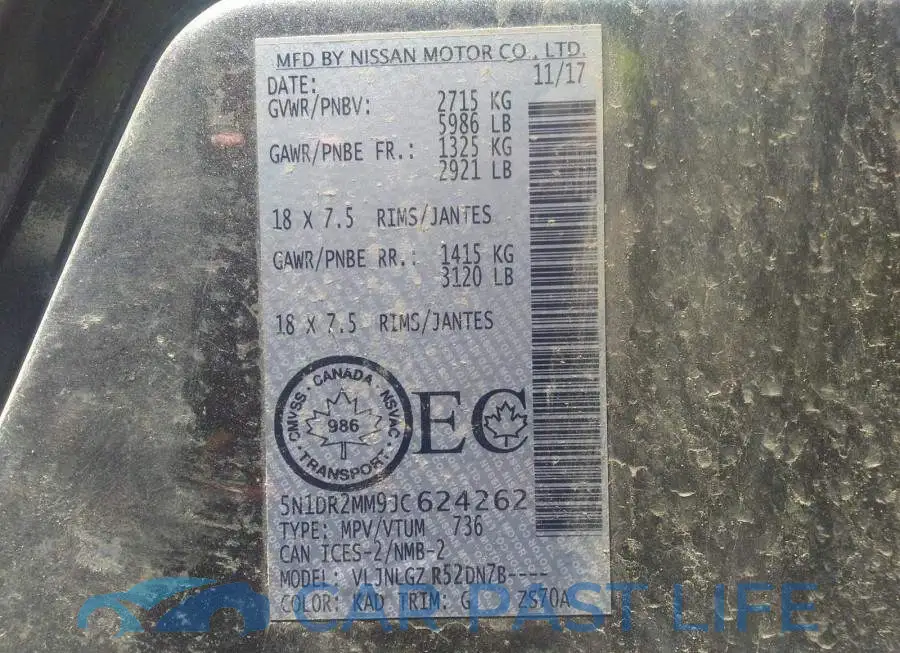 5N1DR2MM9JC624262# 9