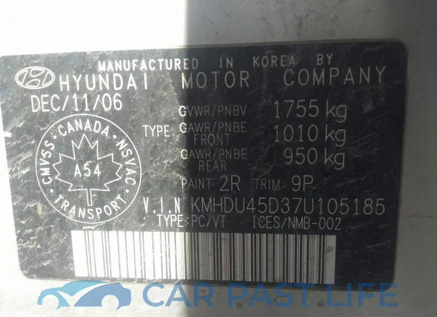 KMHDU45D37U105185# 9