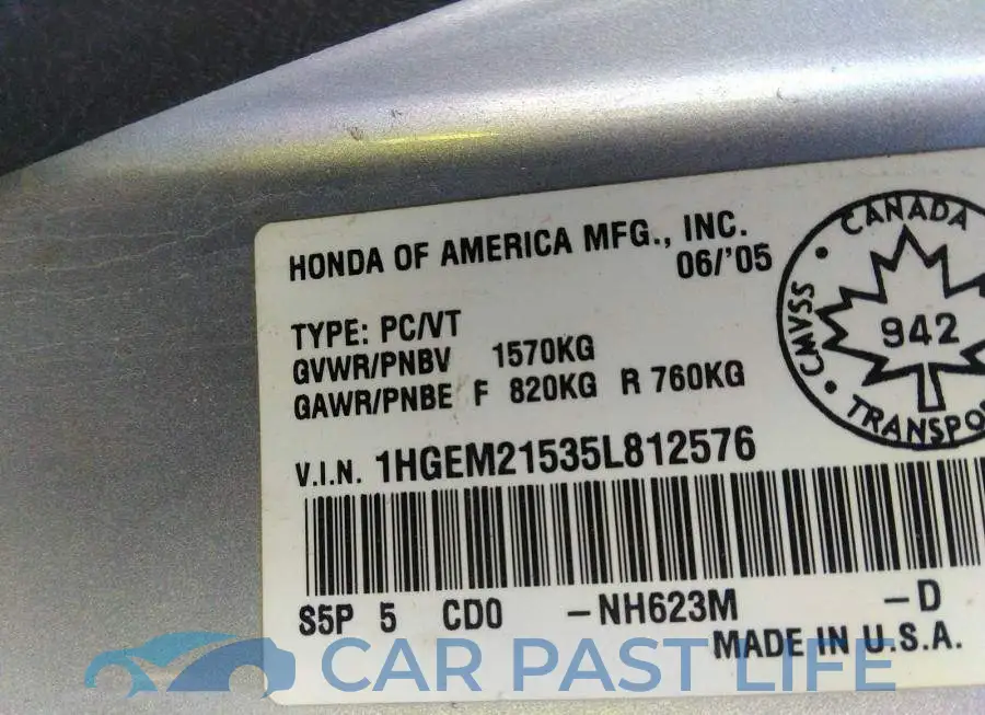 1HGEM21535L812576# 9